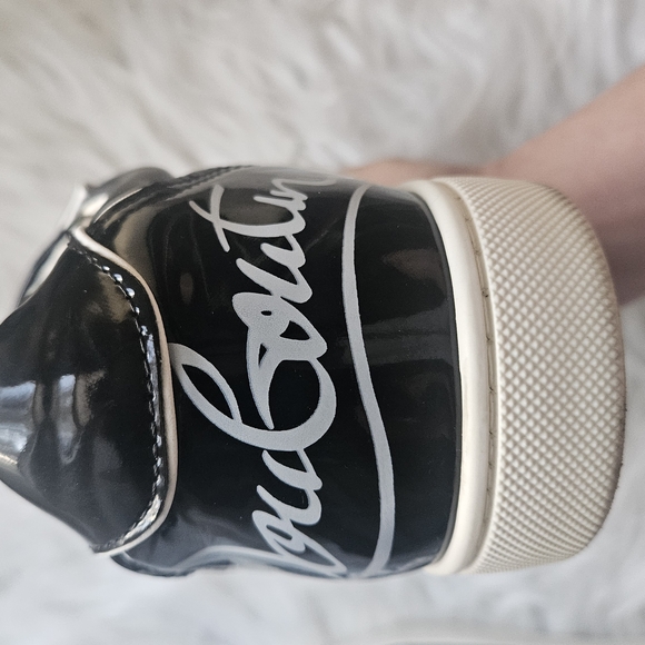 Christian Louboutin Black and White Sneakers with Glossy Finish - Picture 12 of 16